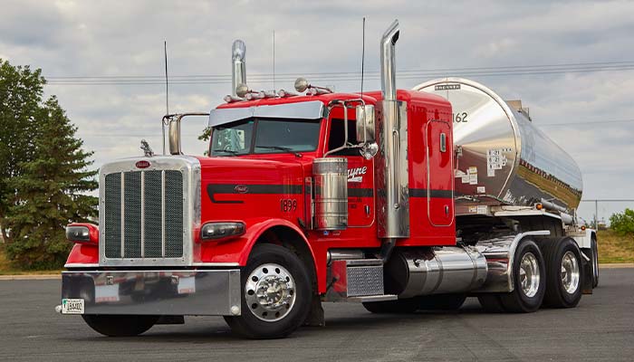 Wayne Transports trucking Centralia company tractor trailer safely receives and ships chemicals